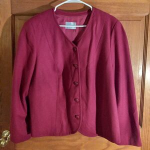 Vintage Pendleton Red Wool Jacket Office Lined Professional